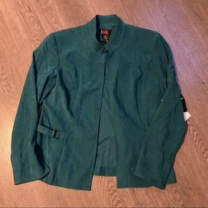 Teal Faux Suede Jacket